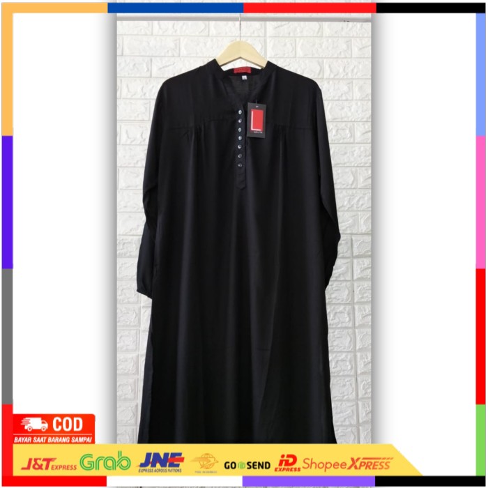 ✨ BISA COD ✨ Tunik Polos Rayon Hitam - M