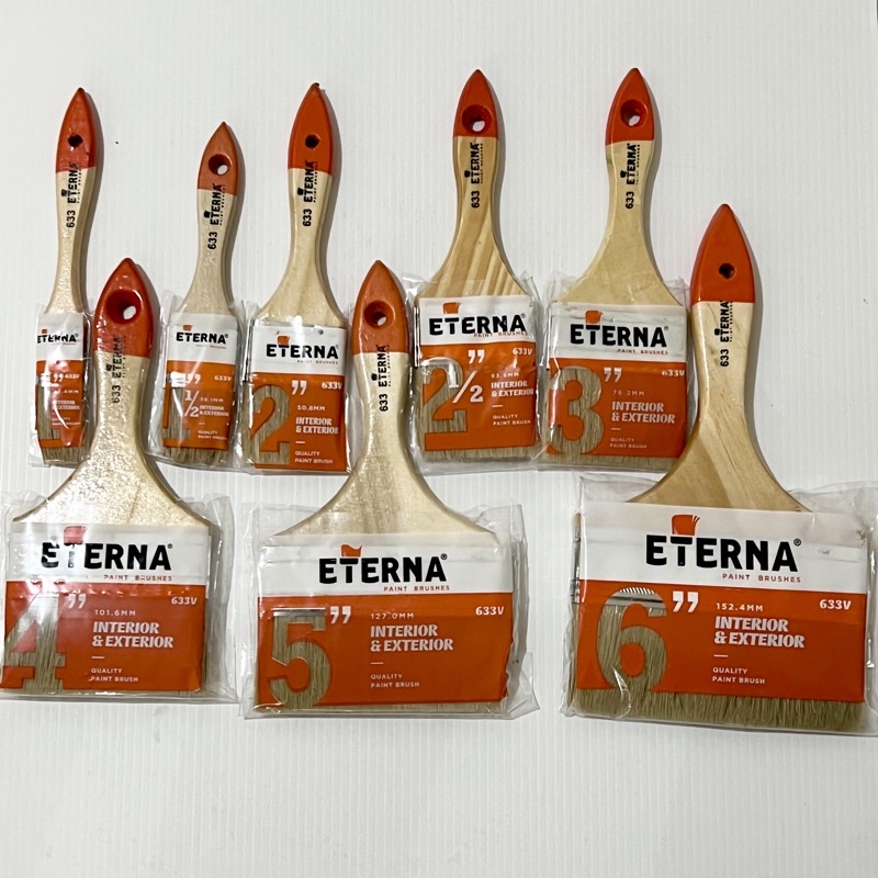 [12PCS] Kuas Cat Eterna 633 1&quot; 1 1/2&quot; 2&quot; 2 1/2&quot; 3&quot; Inch