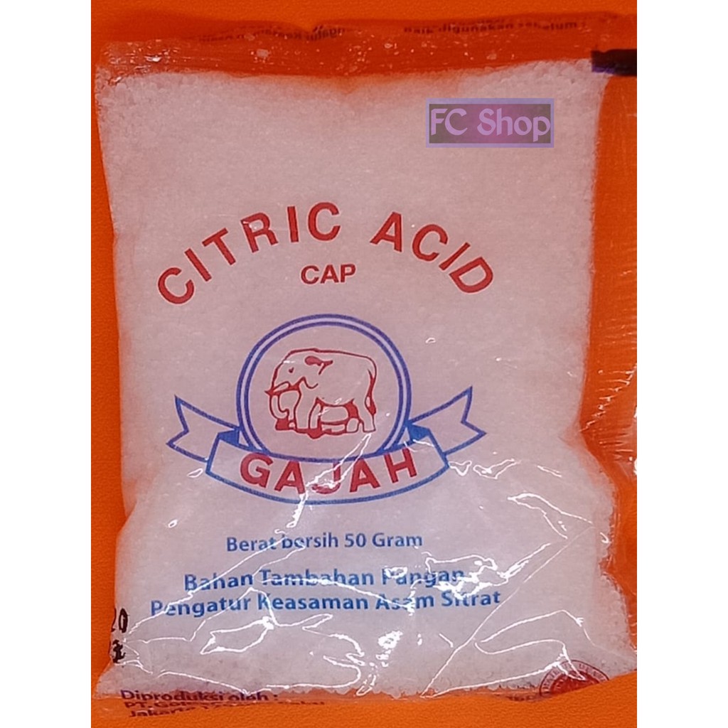 

Citrun / Citric Acid cap GAJAH 50gr Asam Sitrat