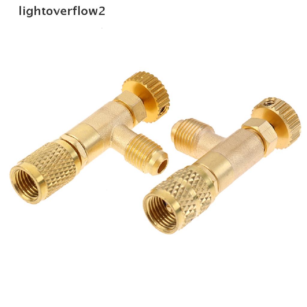 (lightoverflow2) Adapter Katup Pengaman Ac R410A R22 1 / 4 &quot;5 / 16&quot;