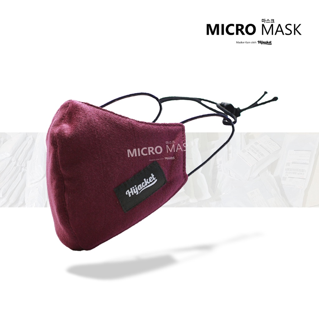 Micro mask hijacket / Masker Kain hijab Wajah Duckbill Pria Wanita non Sensi KF94 KN95-Purple