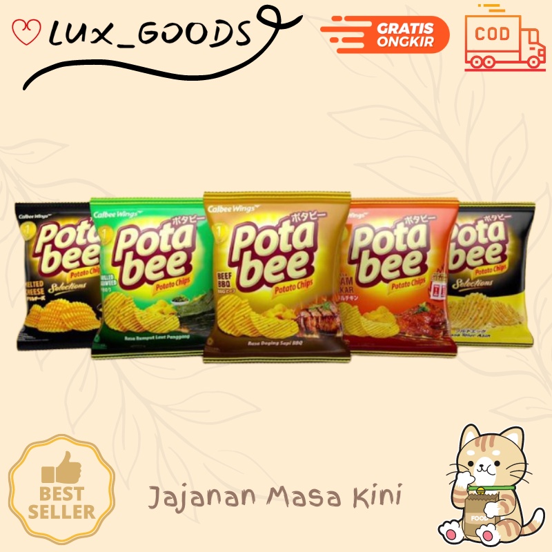 

LUX_GOODS - POTABEE 15 gr Snack Kentang JUMBO Cemilan Asin Anak Dewasa Rasa BBQ Keju Salted Egg Ayam Bakar Seaweed