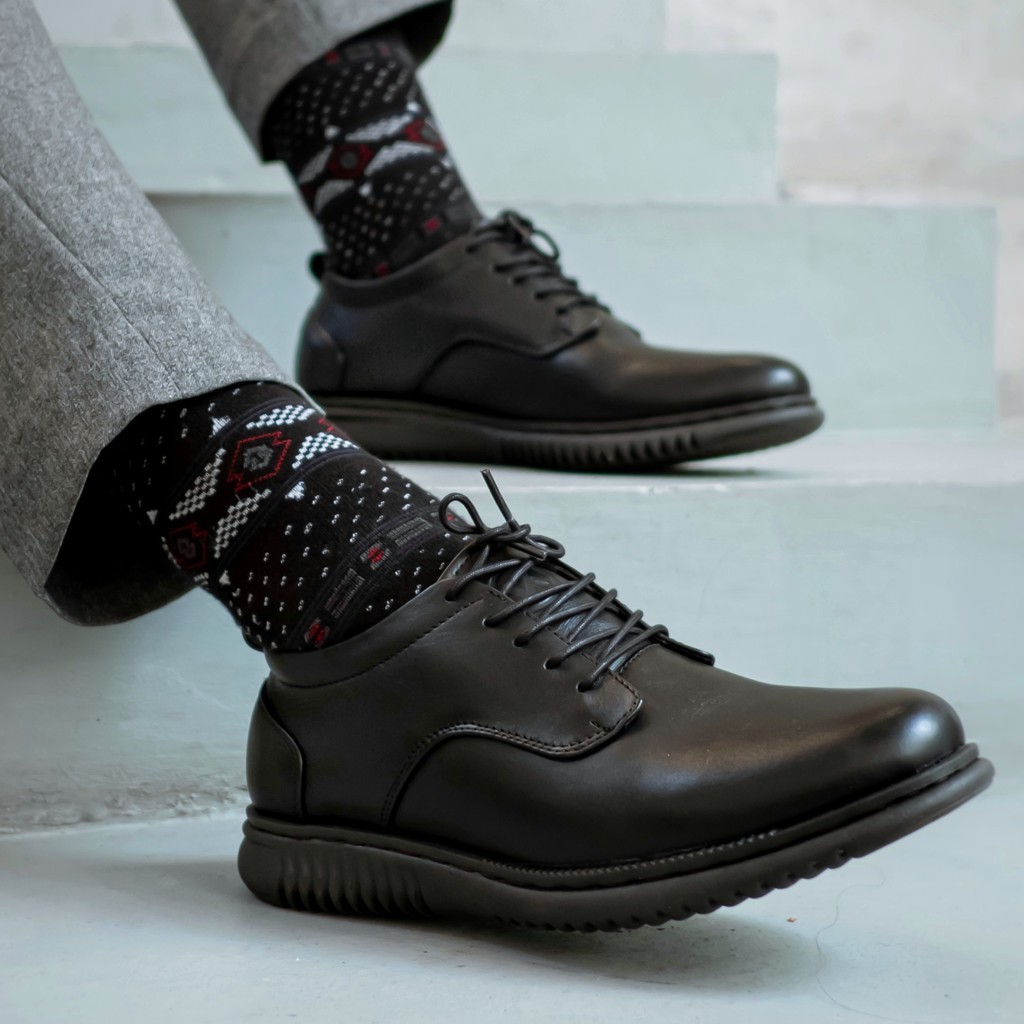 HATTA BLACK (KULIT ASLI) |ManNeedMe x Kenzio| Sepatu Pantofel Pria Formal / Kantor ORIGINAL