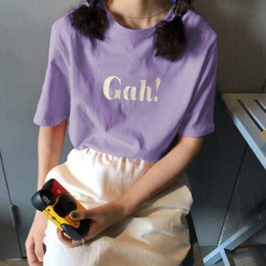 Oversize Tee Tshirt Model Longgar Utk Wanita Motif Tulisan GAH