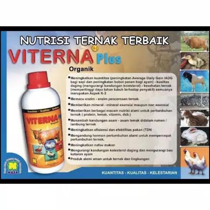 VITERNA TERNAK DAN IKAN VITERNA PLUS ORGANIK ,VITERNA PUPUK NASA