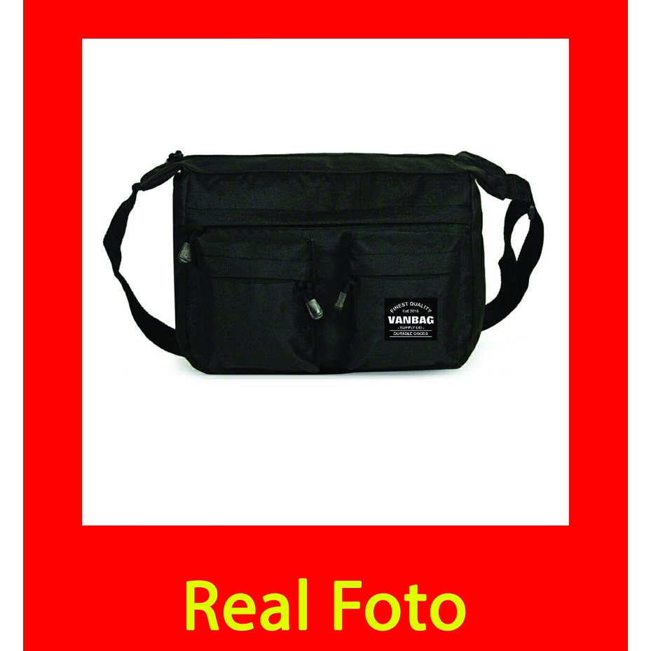 tas selempang pria saku dua kualitas premium distro / tas selempang ready stok real foto