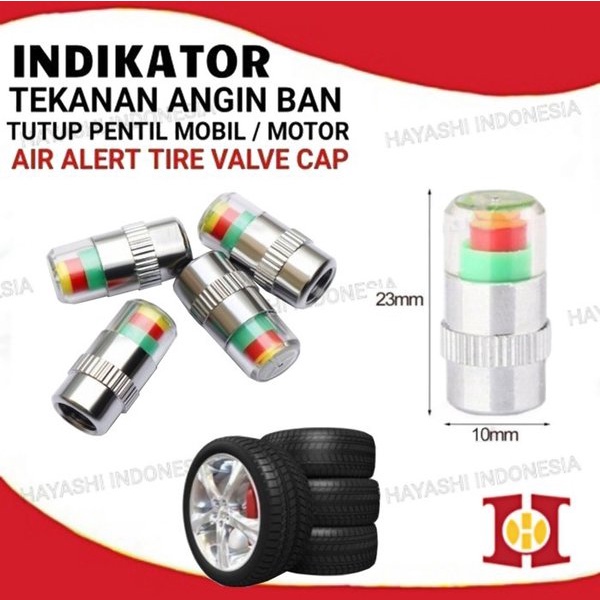 Tutup Pentil Ban Sepeda Motor Mobil Indikator Cek Tekanan Angin Kempes - 5pcs