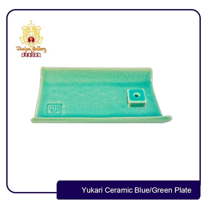 Tempat dupa/ incense burner Yukari Ceramic Blue/Green Plate