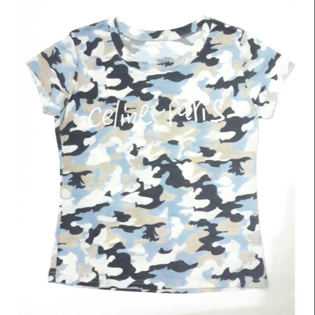 Tumblr Tee / T-shirt/ Kaos Celine Paris Army Biru