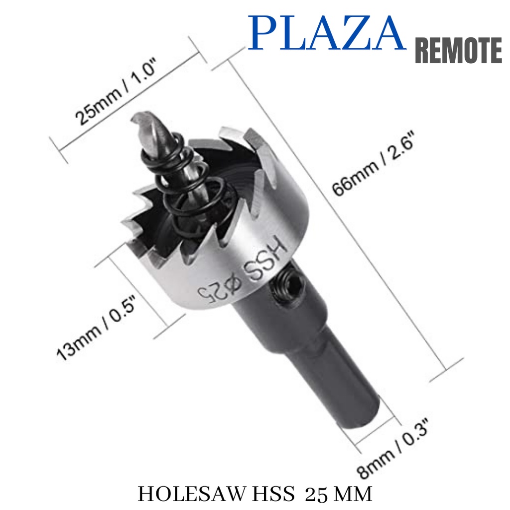 MATA BOR BESI HOLE SAW HSS TITANIUM DRILL BIT BESI METAL CARBIDE 25.5 MM