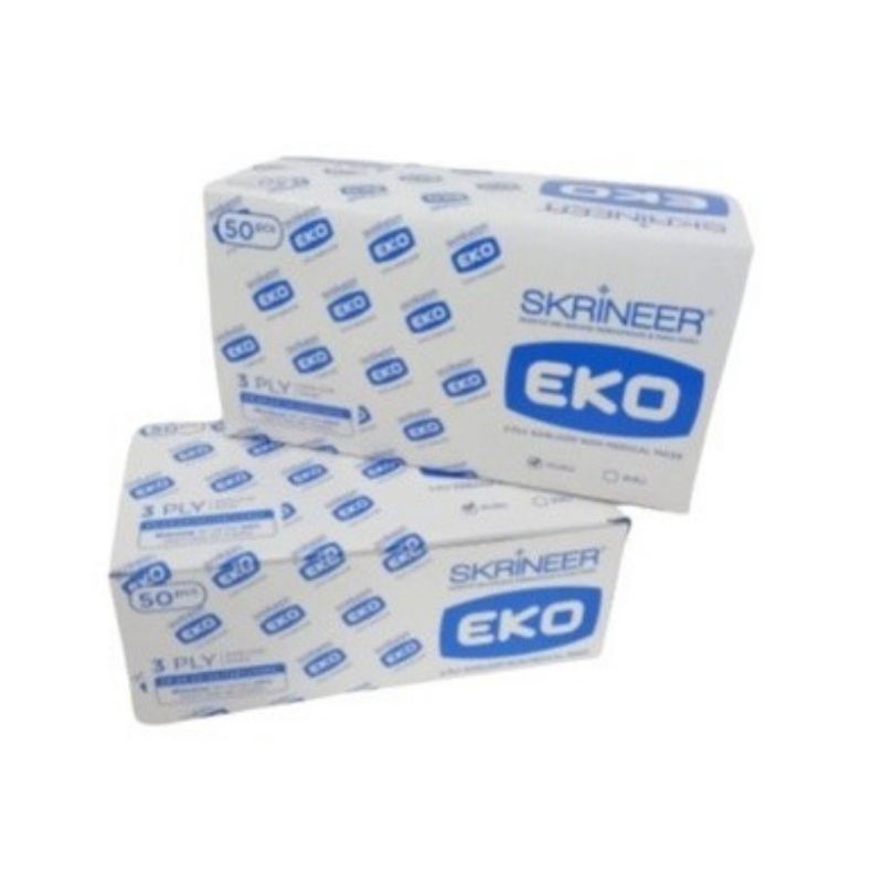masker earloop 3 ply skrineer EKO isi 50 pcs