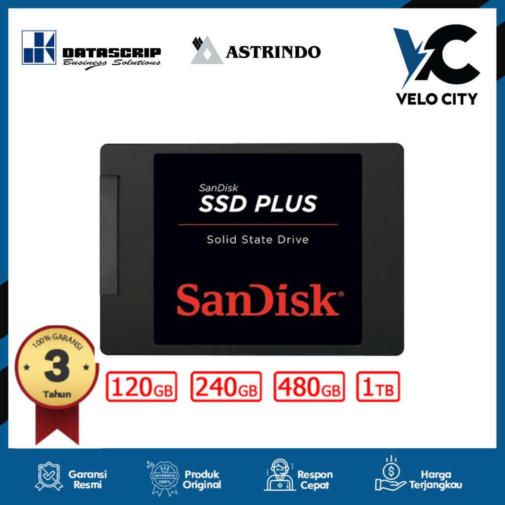 Sandisk SSD Plus 480GB Sata 3 SSD Sandisk Plus 480GB GARANSI RESMI