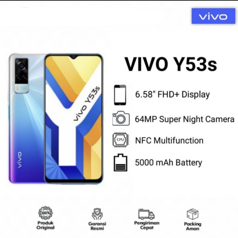 HP VIVO Y53S RAM 8/128 8GB 128GB NFC GARANSI RESMI SETAHUN ORI ASLI NEW KREDIT SHOPEE PAYLATER DLL