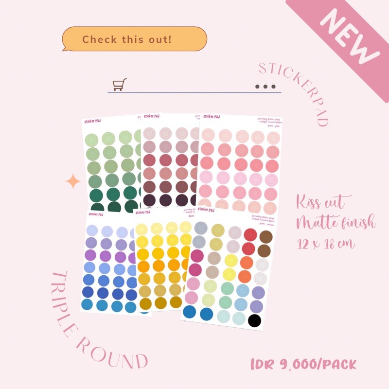 

STICKERPAD Triple rounded sticker bujo sticker scrapbook