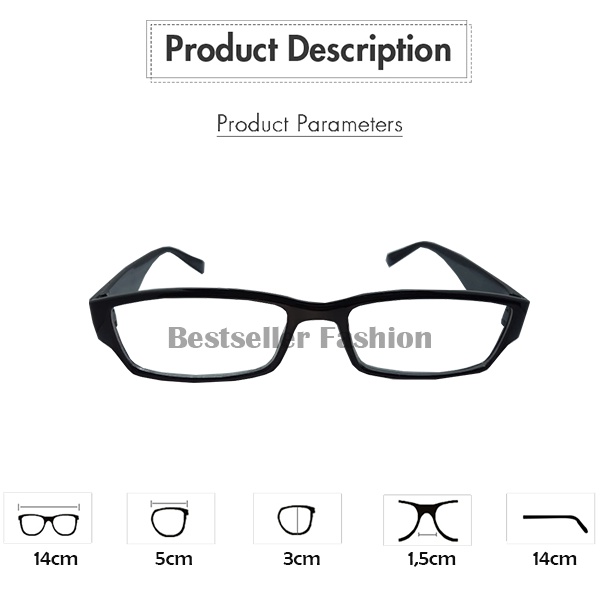 Kacamata Baca (+) uk +0.50 s/d +4.00 untuk pria dan wanita Kacamata Rabun Dekat Bingkai Hitam Reading Glasses Full Plus NOCASE