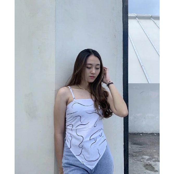 BANDANA TOP MOTIF | TANKTOP SEGITIGA | CROP TOP