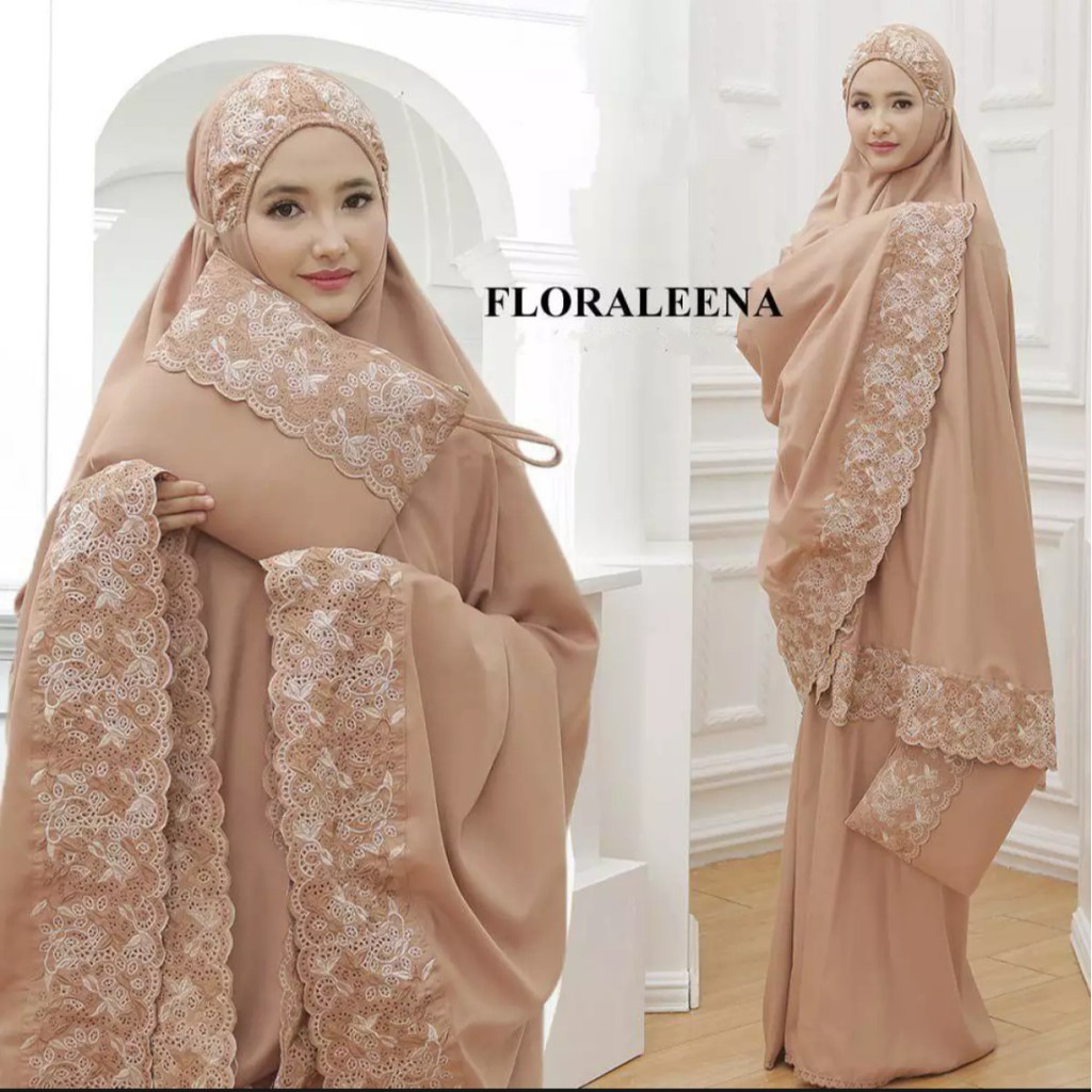 Gudang_mukenaku Mukena Floraleena Khadijah Model Mukena Terbaru 2020 Katun Brukat Murah Cantik