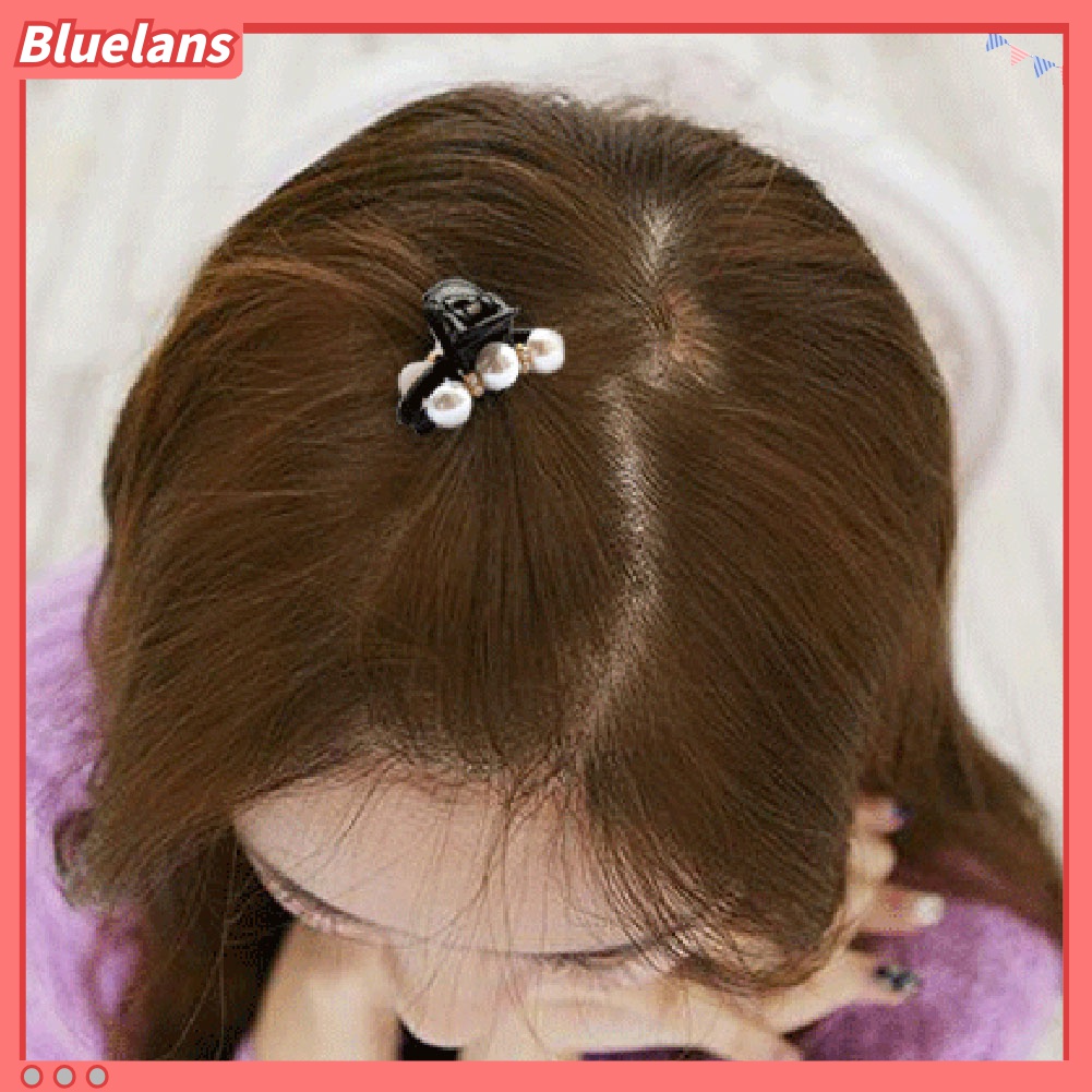 Bluelans Jepit Rambut Model Cakar Aksen Mutiara Berlian Imitasi Untuk Wanita