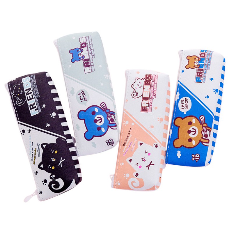 Tempat Pensil Gambar FRIENDS ANIMAL / Tempat Alat Tulis Karakter Lucu Motif FRIENDS ANIMAL Bear Cat