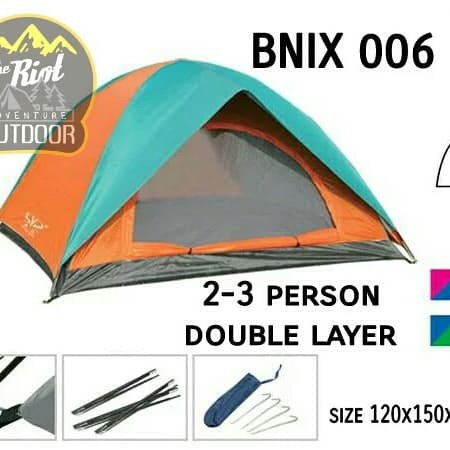 Tenda Gunung Camping Kap 2-3 Orang BNIX 006 Dome Outdoor Double Layer