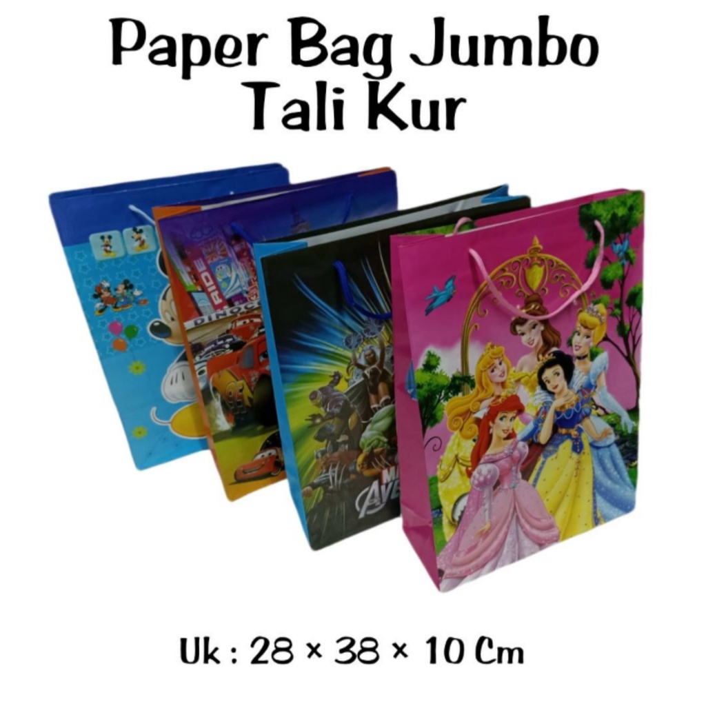 

AS888 - Paper Bag / Tas Kado Karton Premium Dengan Tali Kur UK XXL ( 28X38X10 )