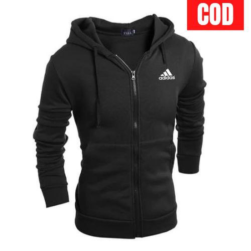 Jaket hoodie adidas - Putih, S