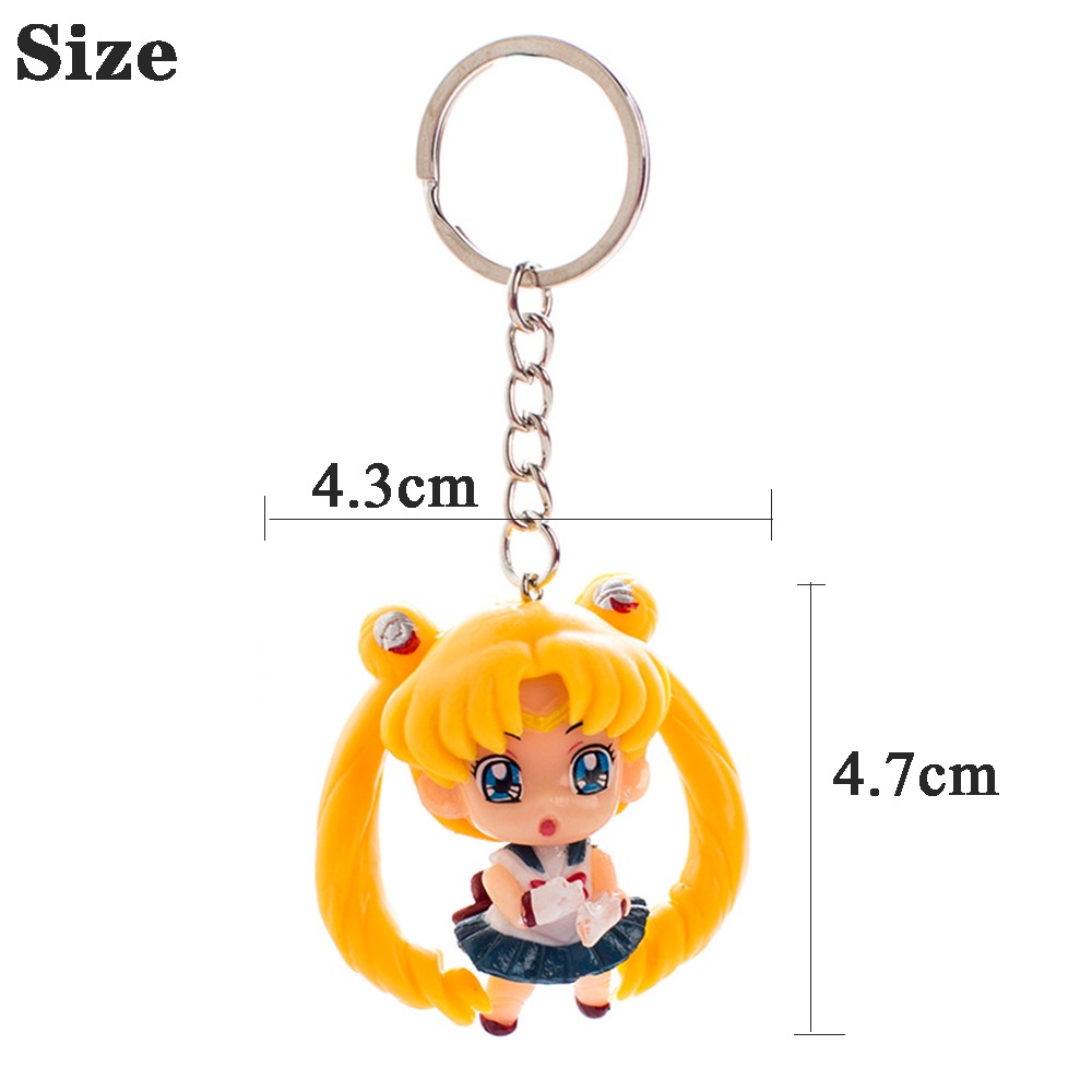 Needway  Men Sailor Moon Key Chain Kawaii Key Chains Anime Keyring Women Creative Gifts Japanese Anime Personality Cosplay Bag Pendants