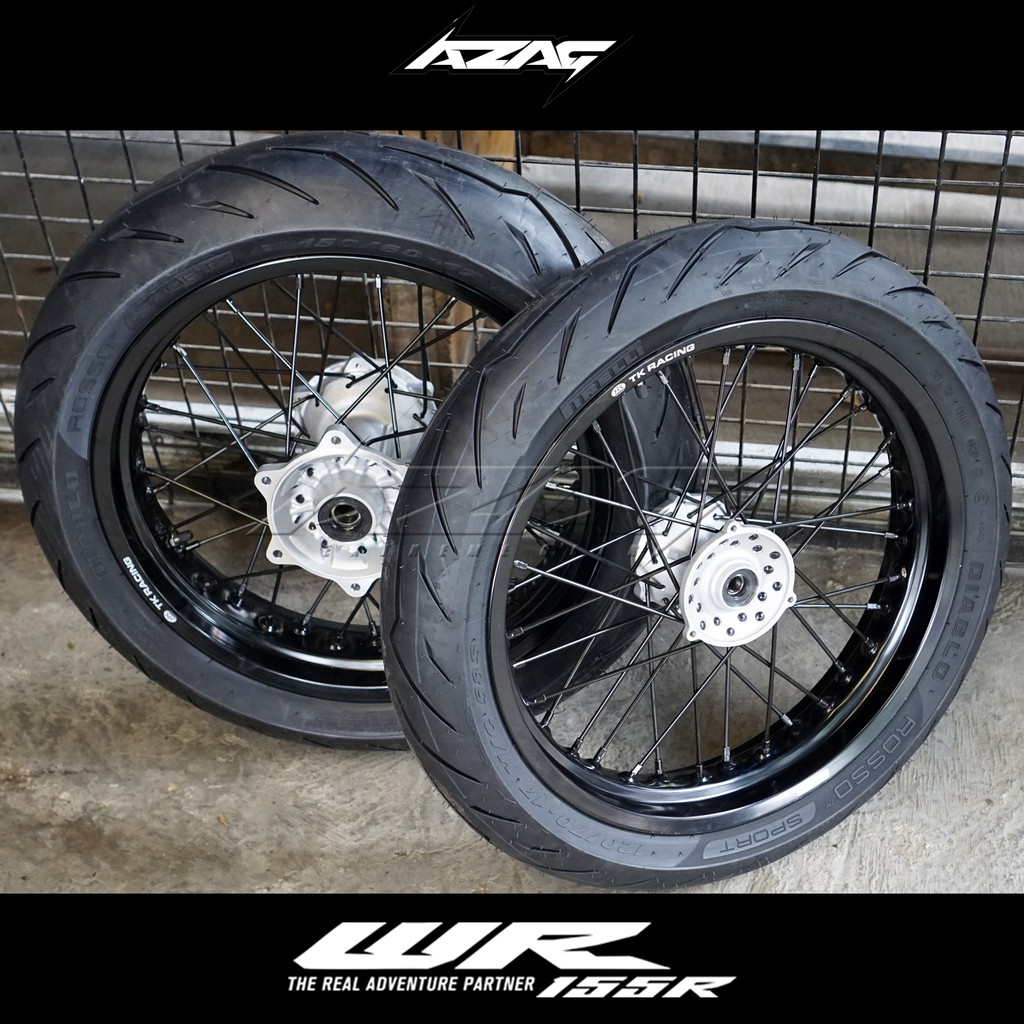 Ban Set Wr 155 Modif Supermoto Tk Racing Hitam Tromol Original Yamaha Shopee Indonesia