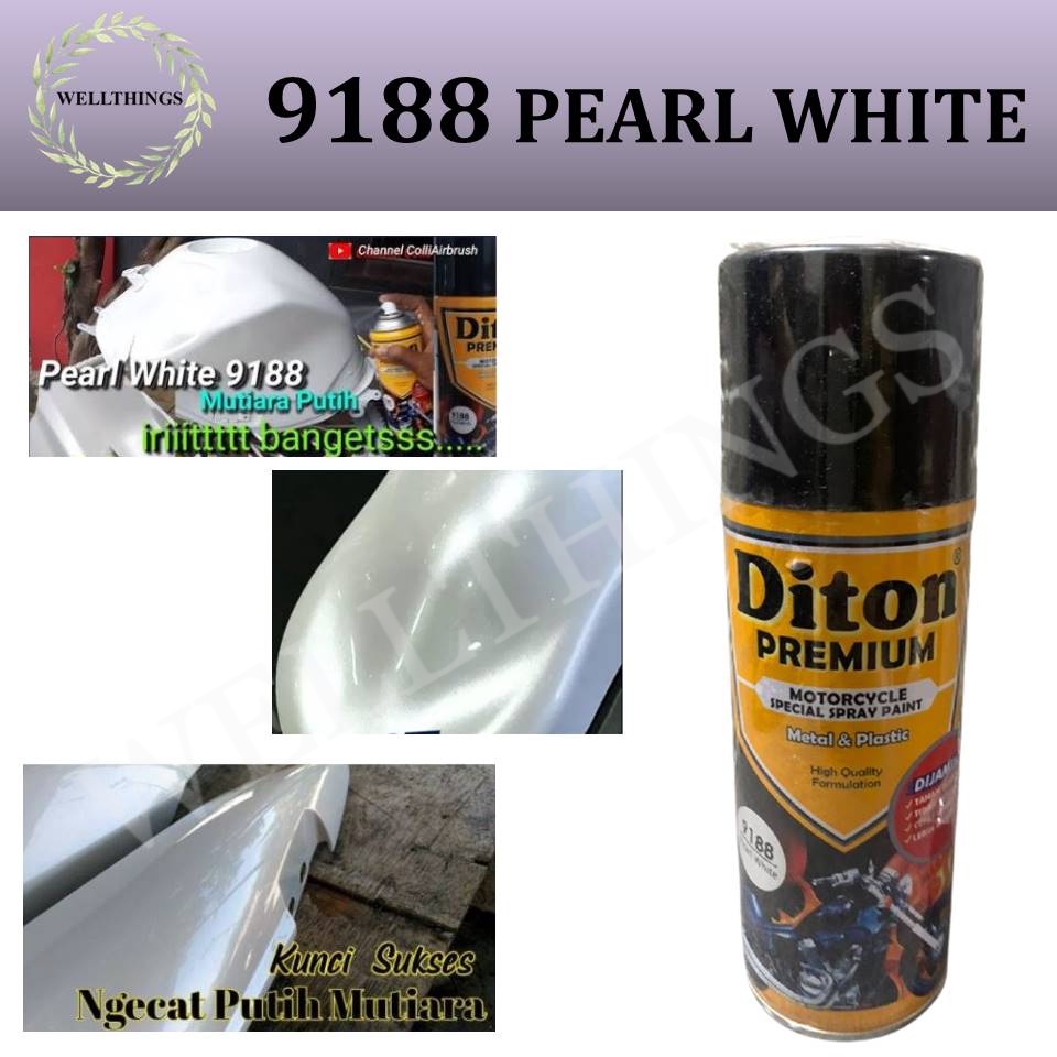 Cat Pilox Diton Premium Pearl White 9188 400cc/ml  Warna Putih Mutiara