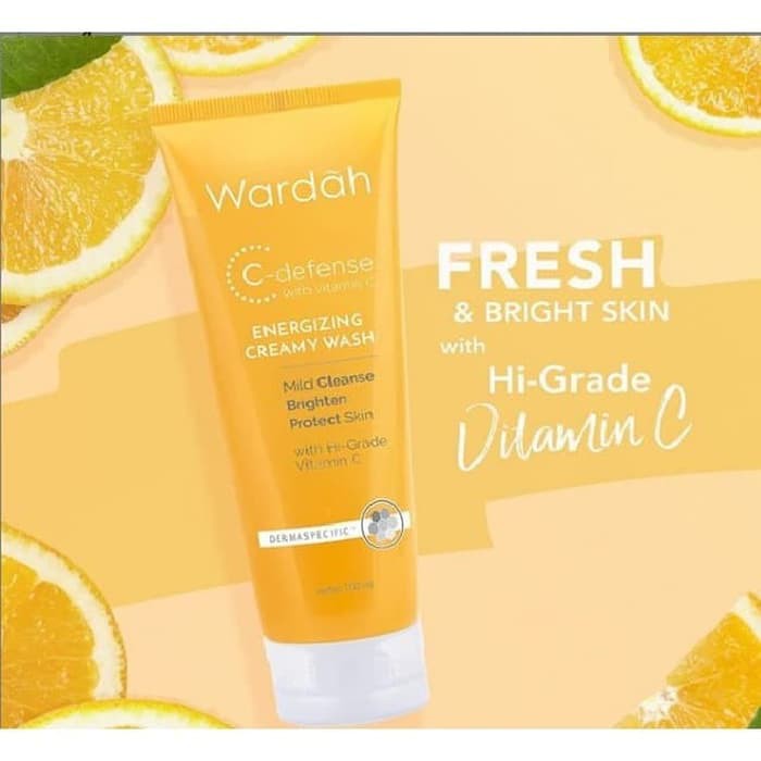 WARDAH C-DEFENSE DD ENERGIZING CREAMY FACE WASH 60ML SABUN CUCI MUKA