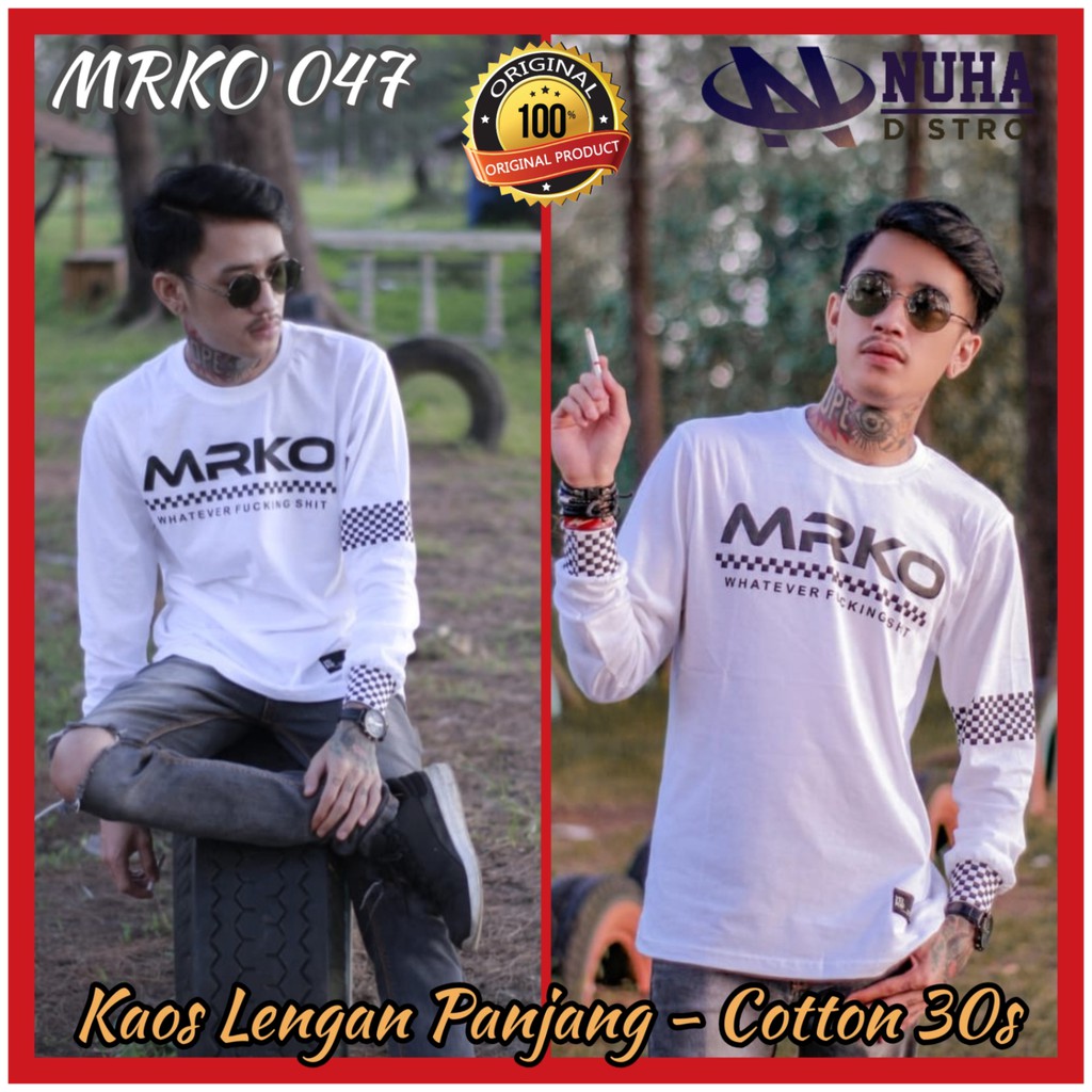 Nuha Fashion Kaos Distro Bandung Lengan Panjang  Unisex 