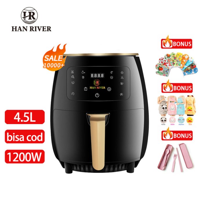 Han River Hraf01 Air Fryer 4.5 L Mesin Penggoreng Tanpa Minya 1200Watt - Hijau _Art