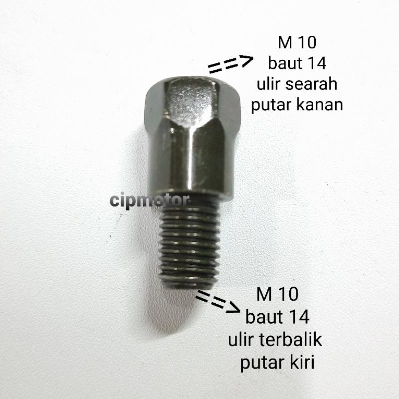Must Have peninggi Sambungan adaptor spion Bawah Ulir Terbalik Yamaha ke atas Ulir Searah Honda