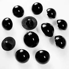 Kancing Baju Jamur Putih Susu Hitam - Kancing Mutiara Isi 100 pcs Diameter 10 - 11 - 13 mm