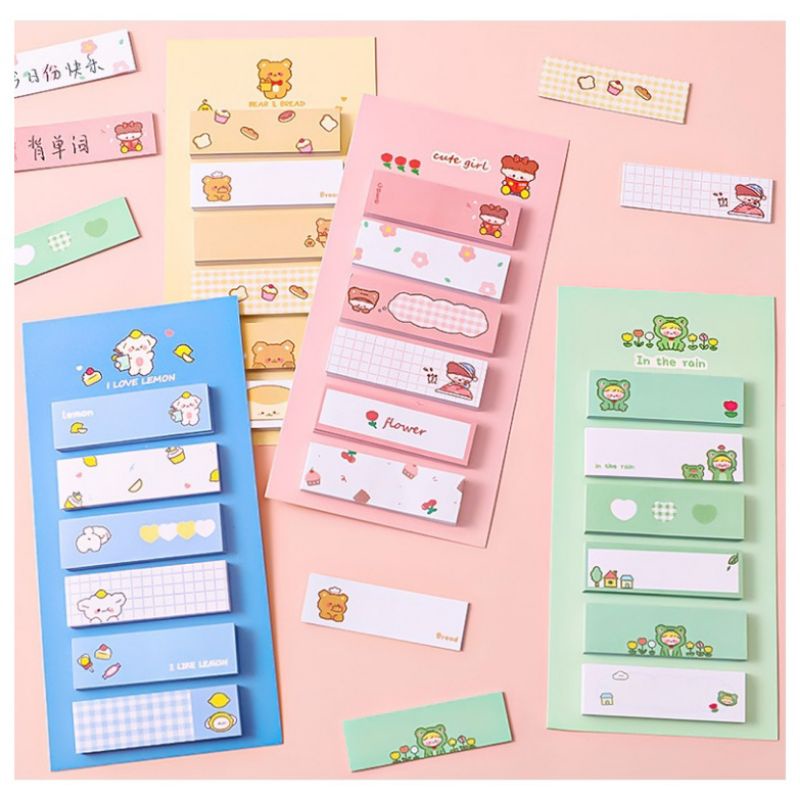 

120 Lembar Sticky Note Kartun Lucu Memo Pembatas Index Label