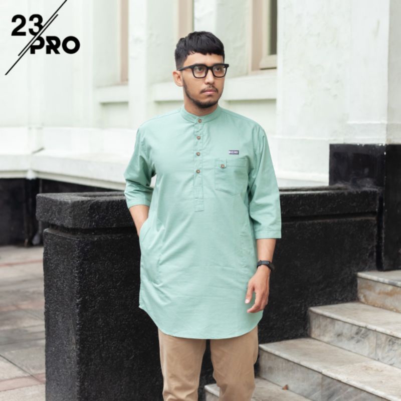 23pro  baju kurta warna mint/dusty pink koko  pria dewasa