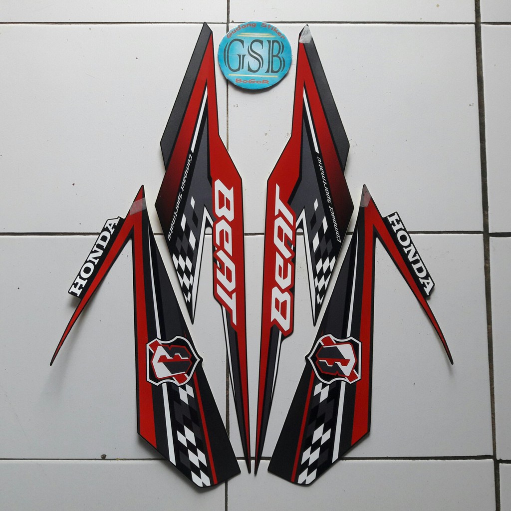 Jual Sticker Motor Honda Beat Fi Esp 2018 Full Hitam Merah Indonesia Shopee Indonesia
