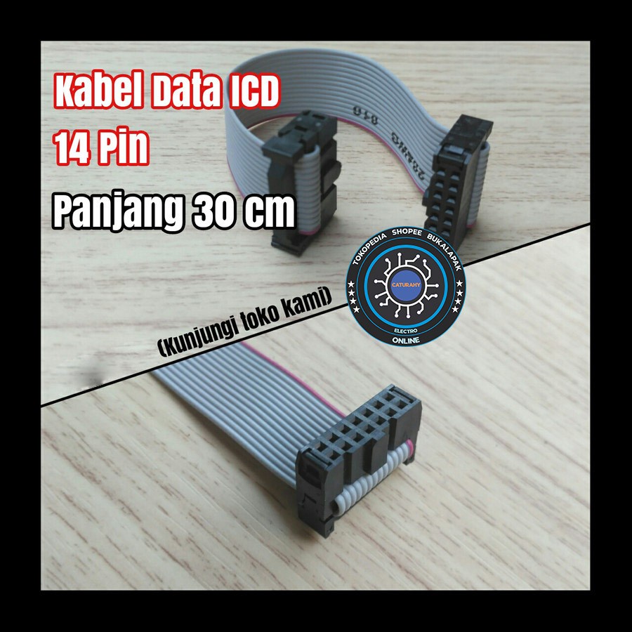 Kabel data idc header 14 Pin hider Female amphenol housing konektor