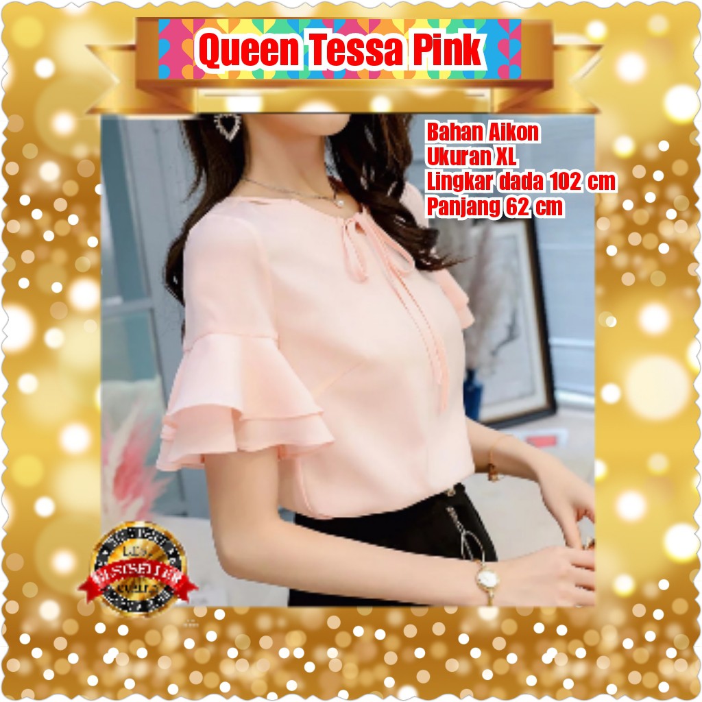 BlOUSE QUEEN TESSA / PINK / PUTIH / TERMURAH