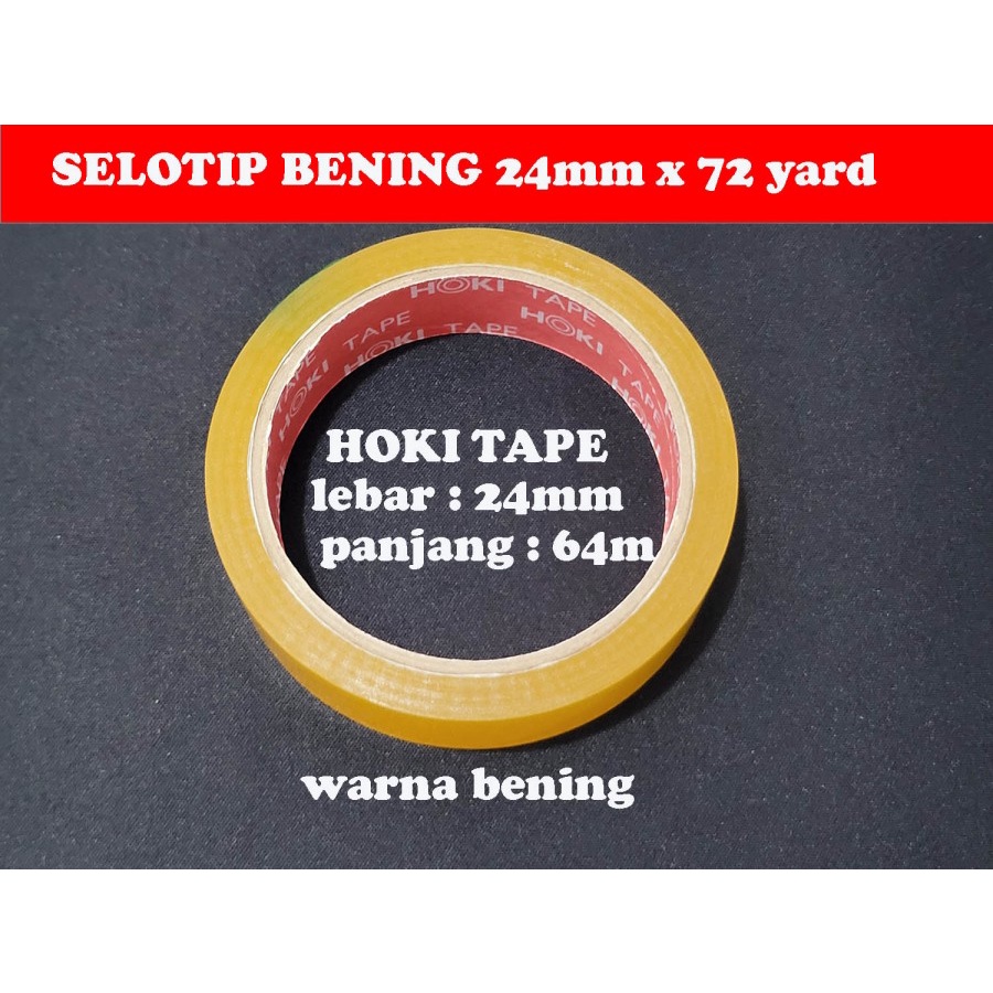 

Lakban Bening 24mm x 72 yard ( 64m ) - 1 inch - selotip isolasi tape