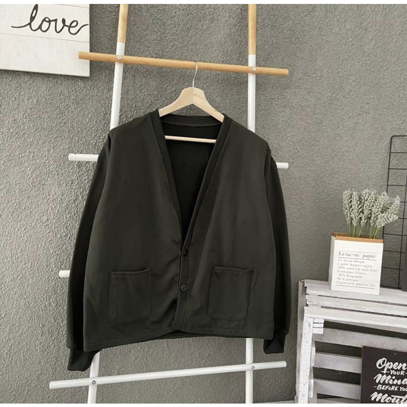 Sweater Kardigan Fahry Outer Oversize Pria Wanita Korean Style