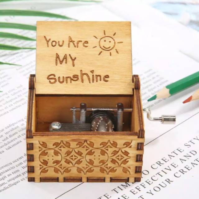 YOU ARE MY SUNSHINE KOTAK MUSIK KLASIK Kado Anak Coklat Kayu REAL PICTURE
