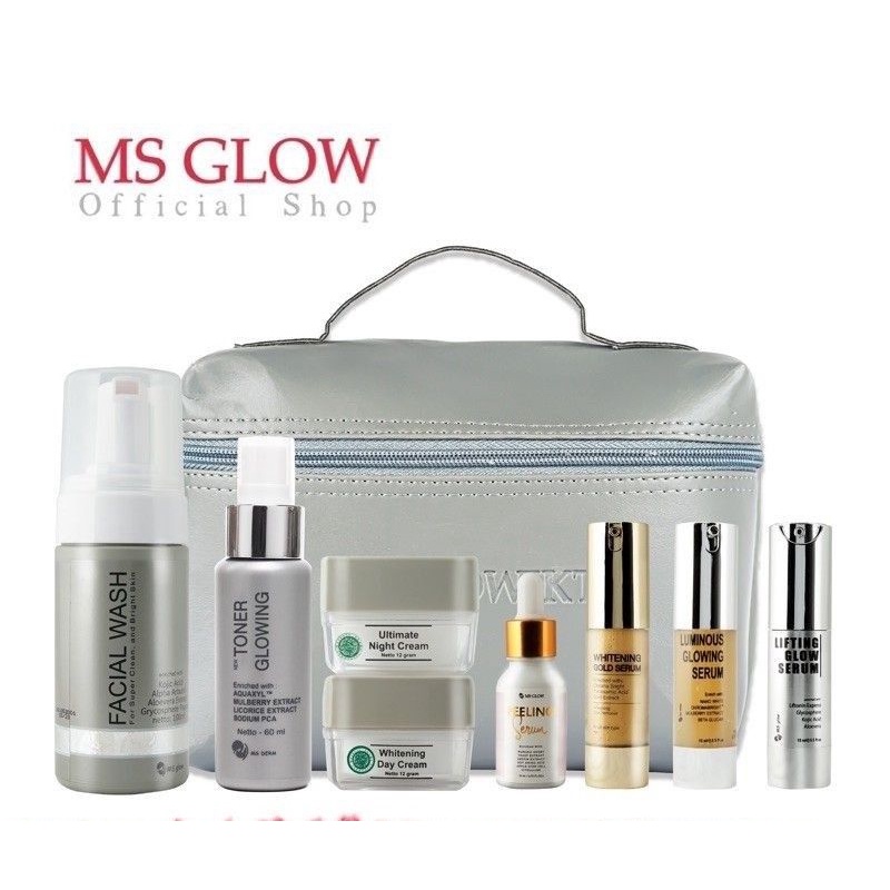 Ms Glow Original Paket Whitening, Acne, Ultimate, Luminous, Serum, Red Jelly ❤GB Beauty❤