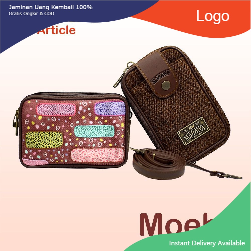 Dompet Mini Marawa Poke MOEABA Wanita Etnik Terbaru dengan tali Selempang & jinjing Berkualitas