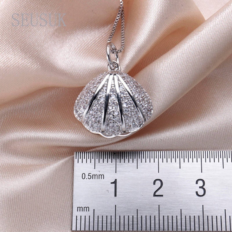 SEUSUK  Zircon Shell Pearl Jewelry Pearl Pendant Necklace Freshwater Pearl Necklace Women Pendant