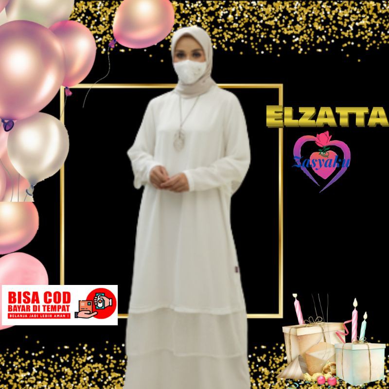 Margia Dress Muslim Gamis Elzatta Original Murah muslimah syari busana branded kwalitas bagus putih