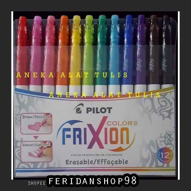 

FR98 PULPEN PILOT PEN FRIXION BEST COLORS SET 12 WARNA SW-FC-S12 BY FERIDANSHOP98