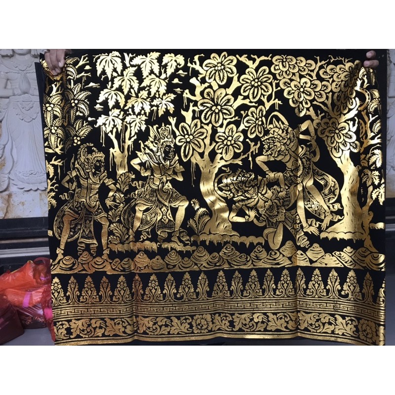 kain Prada bali bludru berkualitas motif wayang