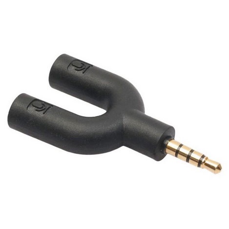 Model U Audio Splitter Jack 3.5mm to dual female Mic Shape 2in1 2 in 1