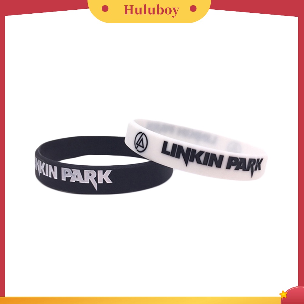 Hu Hu Hu Hu Hu Alat Bantu Pasang Kacamata♡ Gelang Band Rock Linkin Park Bahan Silikon Untuk Pria Dan Wanita